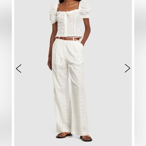 NWT white eyelet WeWoreWhat trousers